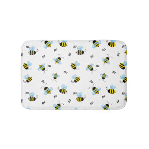 Busy Buzzing Bumblebees Cheerful  Bath Mat