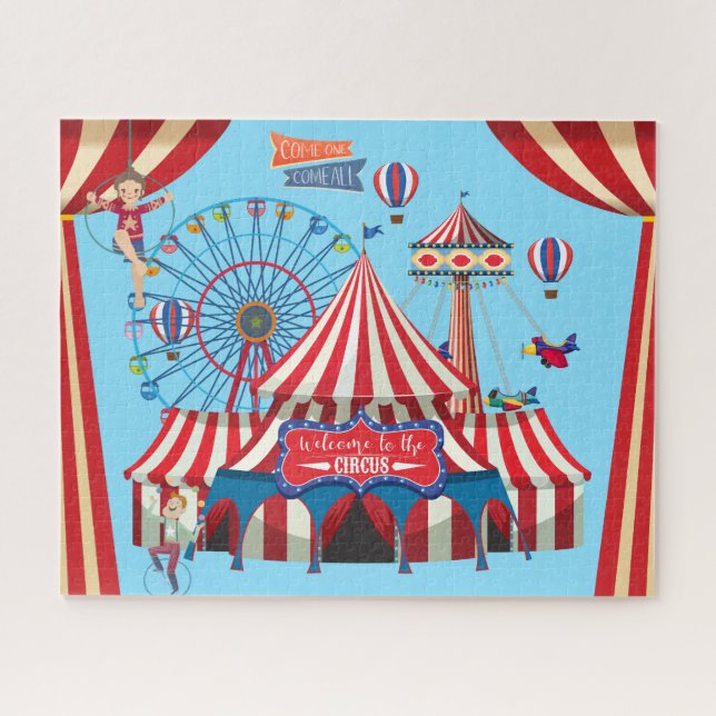 Busy Circus Colourful Jigsaw Puzzle (Horizontal)