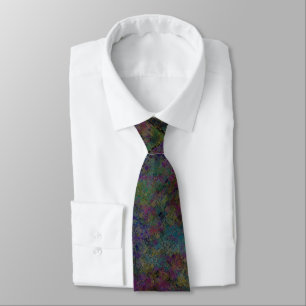 Busy Dark Multi Coloured Mosaic Tile Pattern Tie