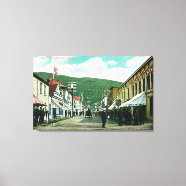 Busy Day on Third Street View Canvas Print (Front)