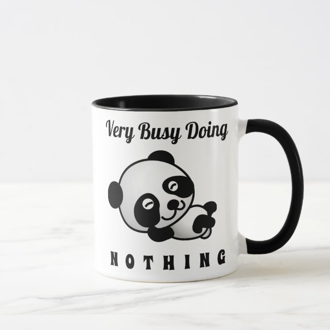 Busy Doing Nothing Cute Panda Funny Humour Mug (Right)