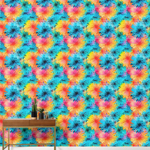 Busy Floral Tie dye Pattern No1 Wallpaper