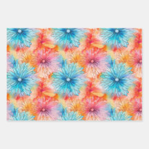 Busy Floral Tie Dye pattern set 4