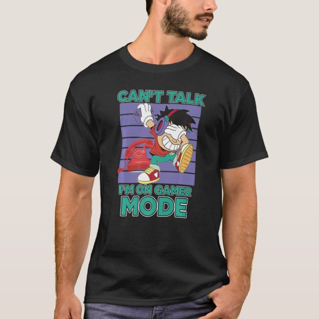 Busy gamer mode cool gaming console setup player v T-Shirt (Front)