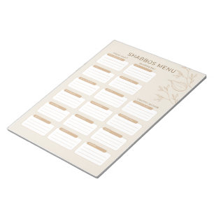 Busy Jewish Mom's Shabbos Menu Planner 2024 Notepad