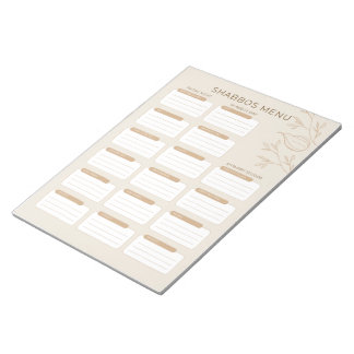 Busy Jewish Mom's Shabbos Menu Planner 2024 Notepad
