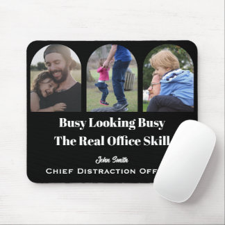 Busy Looking Busy Funny Photo Custom Name Mouse Pad
