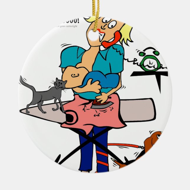 Busy Mom Ceramic Ornament (Front)