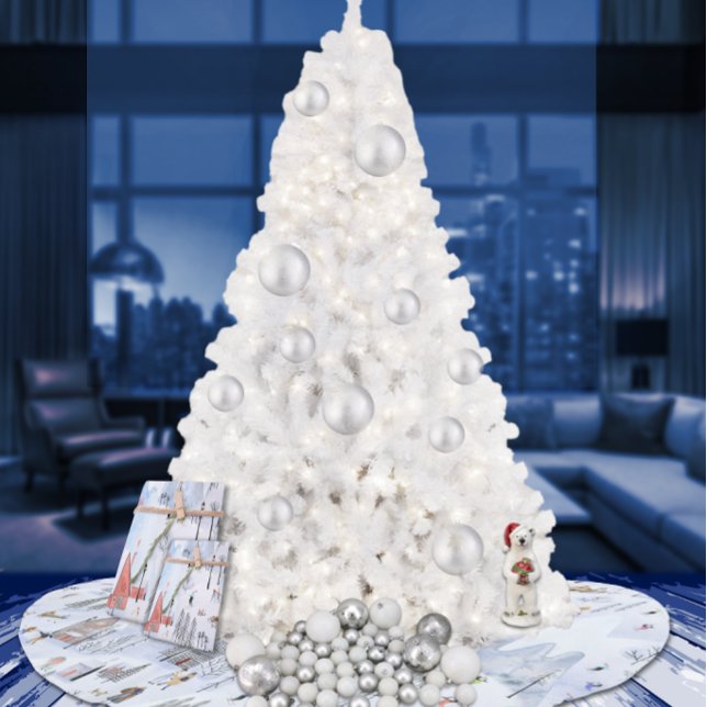 Busy Mountain Alpine Ski Village Brushed Polyester Tree Skirt (Creator Uploaded)