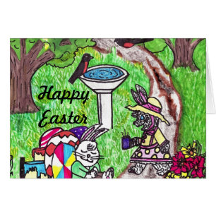 BUSY MR. COTTONTAIL EASTER card