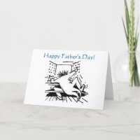 Busy organist Father's Day card