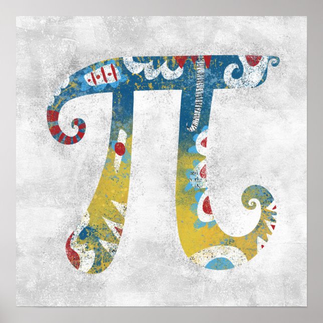 Busy Pi Symbol Poster Wall Art (Front)