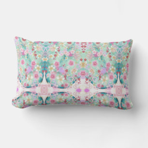 Busy Print Hearts Flowers Pastel Romantic Cushion