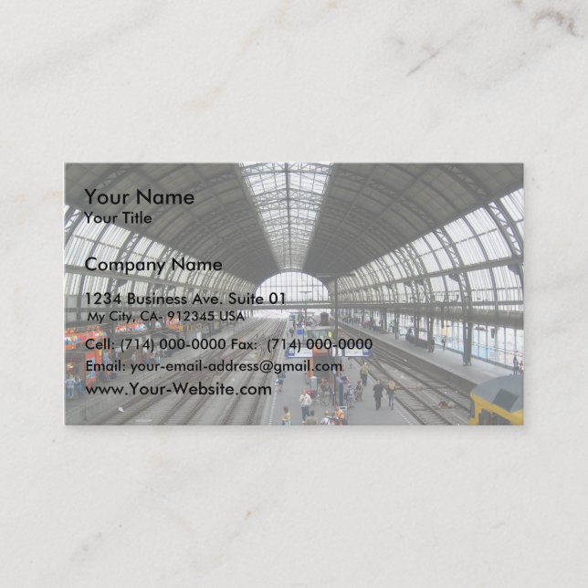 Busy Railway Station Business Card (Front)