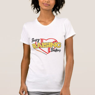 Busy Raising Ballers Baseball Mom T-Shirt