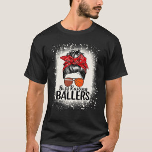 Busy Raising Ballers Basketball And Football Mom M T-Shirt