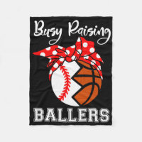 Busy Raising Ballers Funny Baseball Basketball Mom