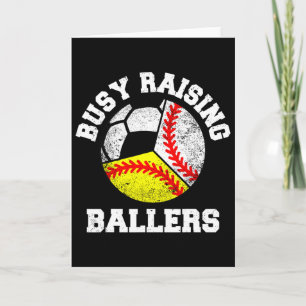 Busy Raising Byllers Funny Bysebyll Softbyll Socce Card