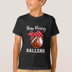 Busy Raising Llers Funny Sell Footll Sketll Mom T-Shirt