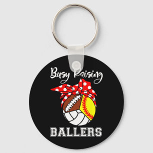 Busy Raising Llers Funny Softll Footll Volleyll Mo Keychain
