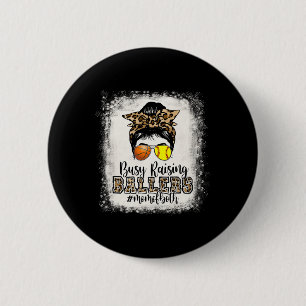 Busy Raising Llers Mom Of Both Sketll Softll Mama 2 Inch Round Button