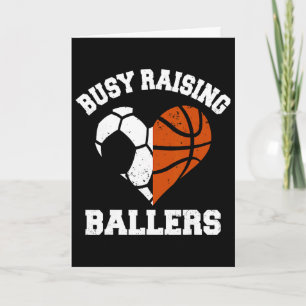 Busy Raising Llers Soccer Sketll Heart Mom Game Da Card