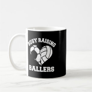 Busy Raising Llers Soccer Volleyll Heart Mom Game  Coffee Mug