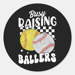 Busy Raising Llers Softll And Sell Sport Mom Mama Classic Round Sticker