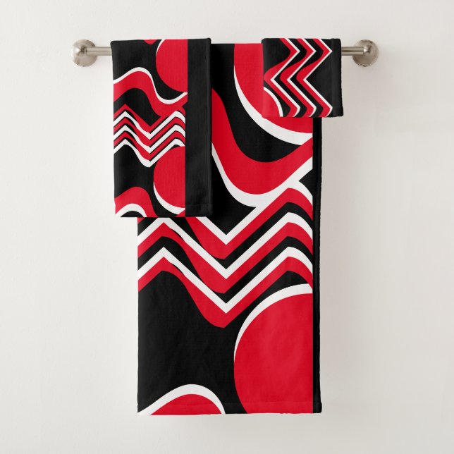 BUSY RED  BATH TOWEL SET (Insitu)