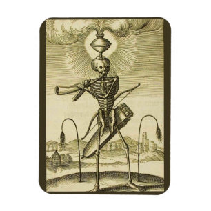 busy skeleton magnet
