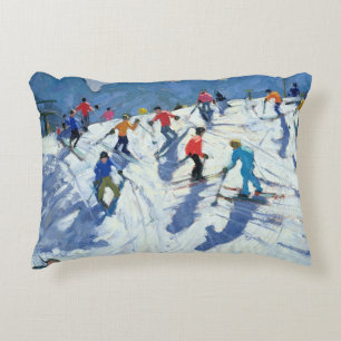 Busy Ski Slope Lofer 2004 Decorative Pillow