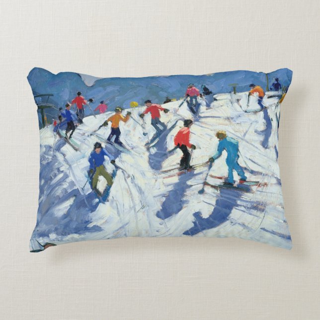 Busy Ski Slope Lofer 2004 Decorative Pillow (Front)