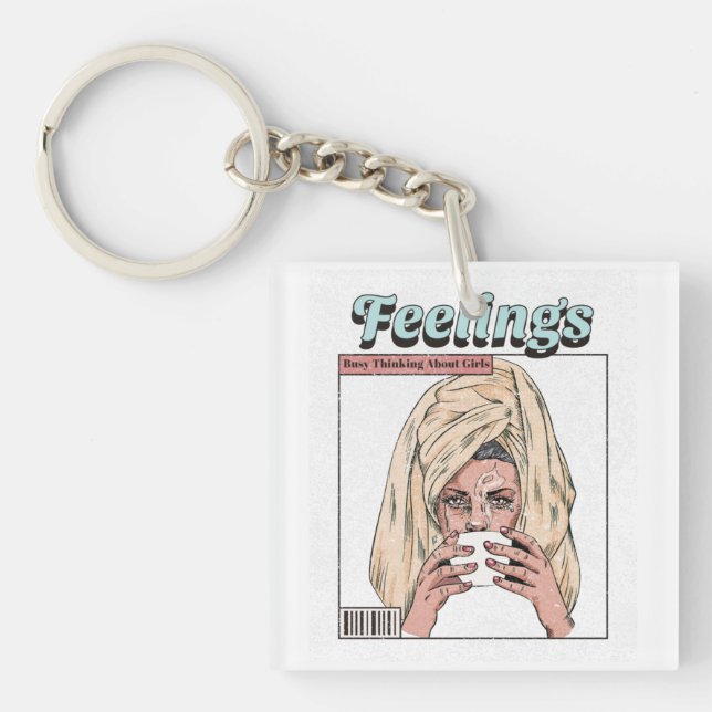Busy Thinking About Girls Keychain (Front)