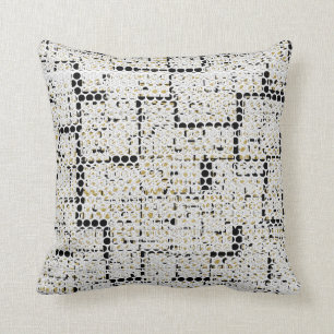 Busy Working White Black Gold Decor-Soft Pillows