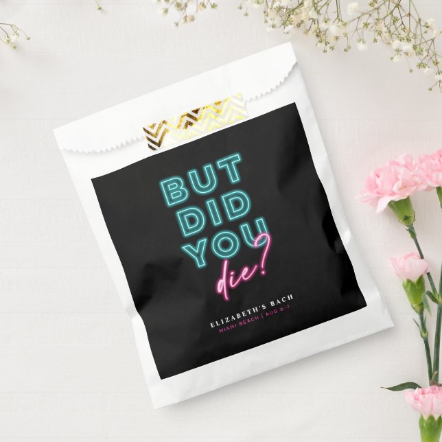 But Did You Die? Neon Blue & Pink Hangover Kit Favour Bag (Sealed)