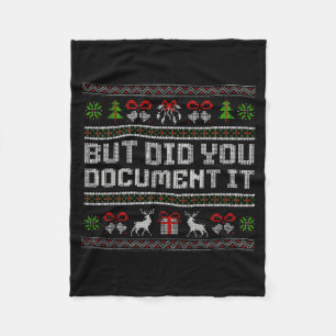 But Did You Doent It Funny Office Christmas Ugly Fleece Blanket