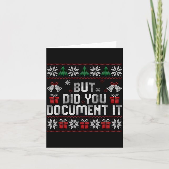 But Did You Doent It Funny Office Christmas Ugly S Card (Front)