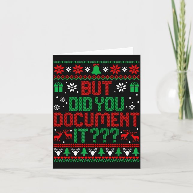 But Did You Doent It Funny Office Christmas Ugly S Card (Front)