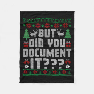 But Did You Doent It Funny Office Christmas Ugly S Fleece Blanket