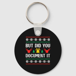 But Did You Doent It Office Worker Ugly Christmas Keychain