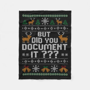 But Did You Doent It Ugly Christmas, Funny Hr Humo Fleece Blanket