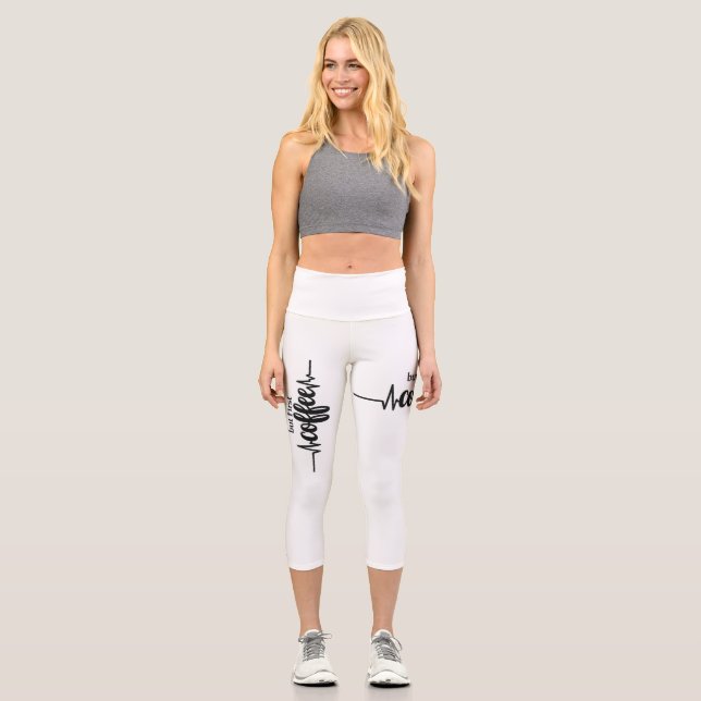But First Coffee Capri Leggings for Coffee Lovers (Front)