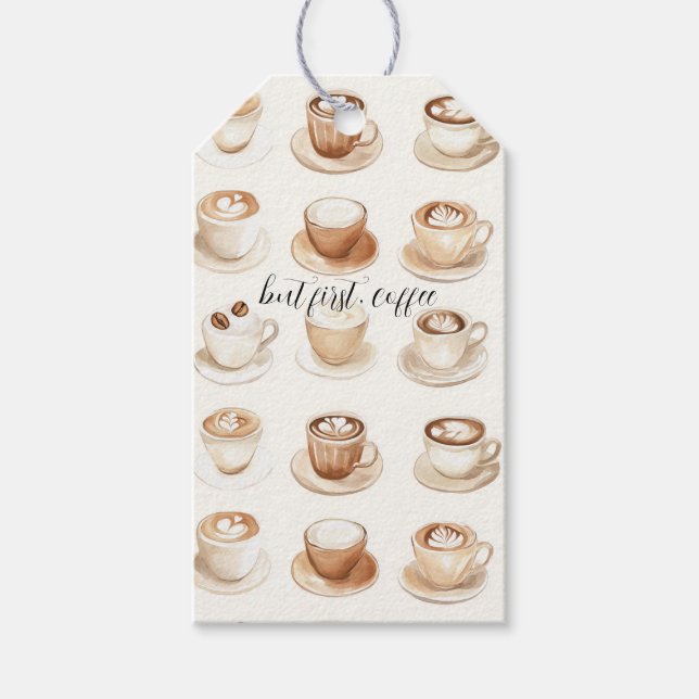 But First, Coffee Cups Gift Tags (Front)