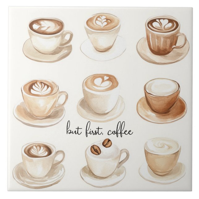 But First, Coffee Cups Tile (Front)
