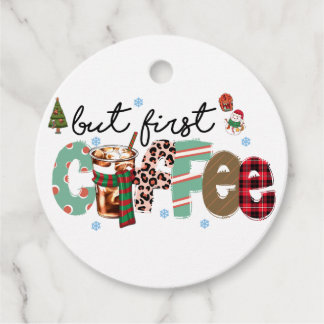 But First Coffee Merry Christmas Favour Tags