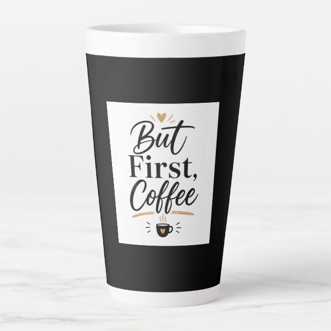 But First Coffee – Minimalist Coffee Lover Mug (Front)