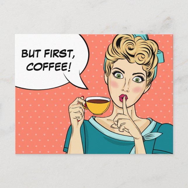But First Coffee Postcard (Front)