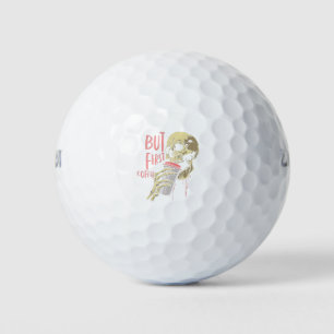 but first coffee skull golf balls