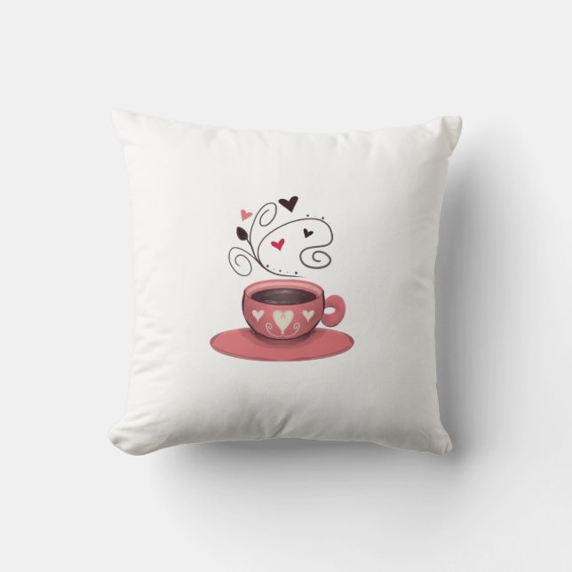 But First Coffee Throw Pillow (Front)