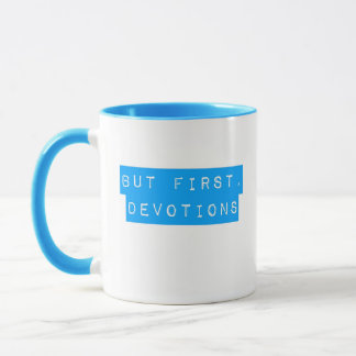 But First, Devotions Aqua Blue Mug
